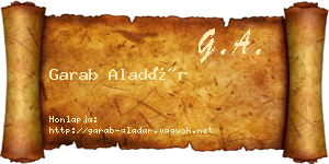 Garab Aladár névjegykártya